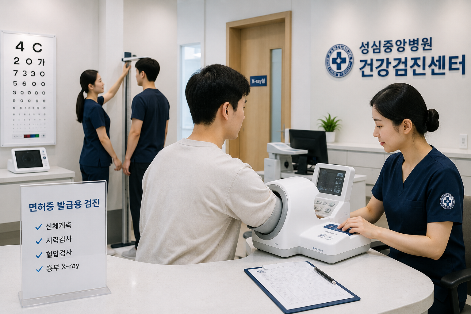 면허증 발급용 검진 검사 진행
